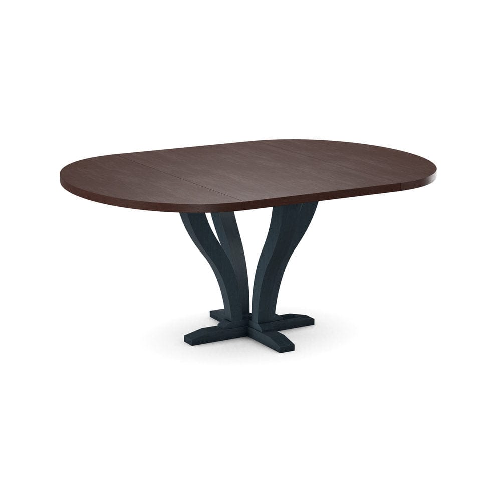 John Thomas Furniture - Curated 48X48X66 Table Top in Cognac with  Pedestal Base in Denim - CTT-4866-51/CPB-25-81 view 1