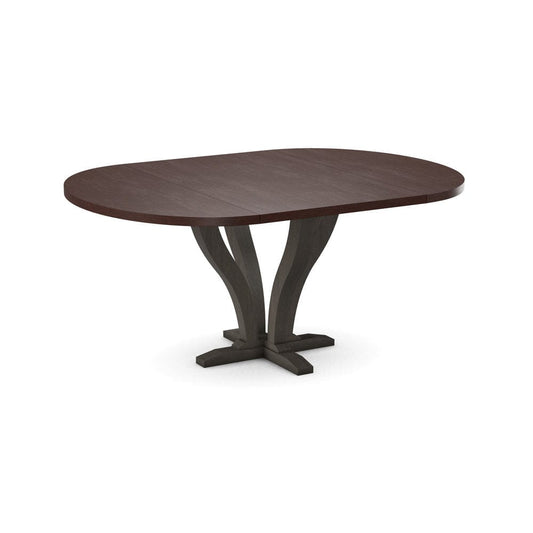 John Thomas Furniture - Curated 48X48X66 Table Top in Cognac with  Pedestal Base in Nickel - CTT-4866-51/CPB-25-187 view 1