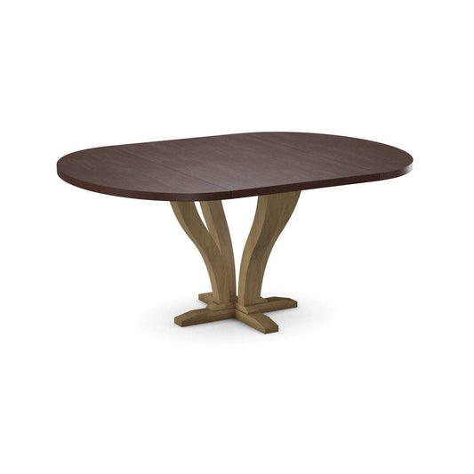 John Thomas Furniture - Curated 48X48X66 Table Top in Cognac with  Pedestal Base in Wheat - CTT-4866-51/CPB-25-178 view 1