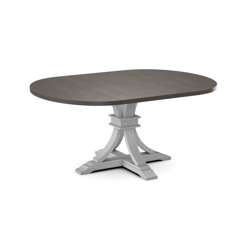 John Thomas Furniture - Curated 48X48X66 Table Top in Nickel with  Flair Pedestal Base in Chalk - CTT-4866-187/CPB-23-28 view 1