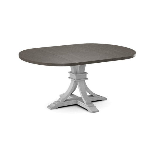 John Thomas Furniture - Curated 48X48X66 Table Top in Nickel with  Flair Pedestal Base in Chalk - CTT-4866-187/CPB-23-28 view 1