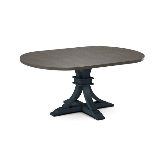 John Thomas Furniture - Curated 48X48X66 Table Top in Nickel with  Flair Pedestal Base in Denim - CTT-4866-187/CPB-23-81 view 1