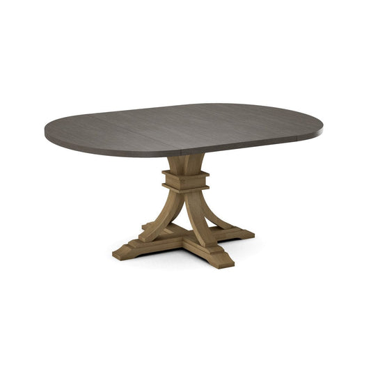 John Thomas Furniture - Curated 48X48X66 Table Top in Nickel with  Flair Pedestal Base in Wheat - CTT-4866-187/CPB-23-178 view 1