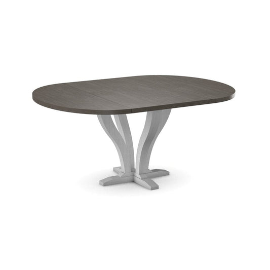 John Thomas Furniture - Curated 48X48X66 Table Top in Nickel with  Pedestal Base in Chalk - CTT-4866-187/CPB-25-28 view 1