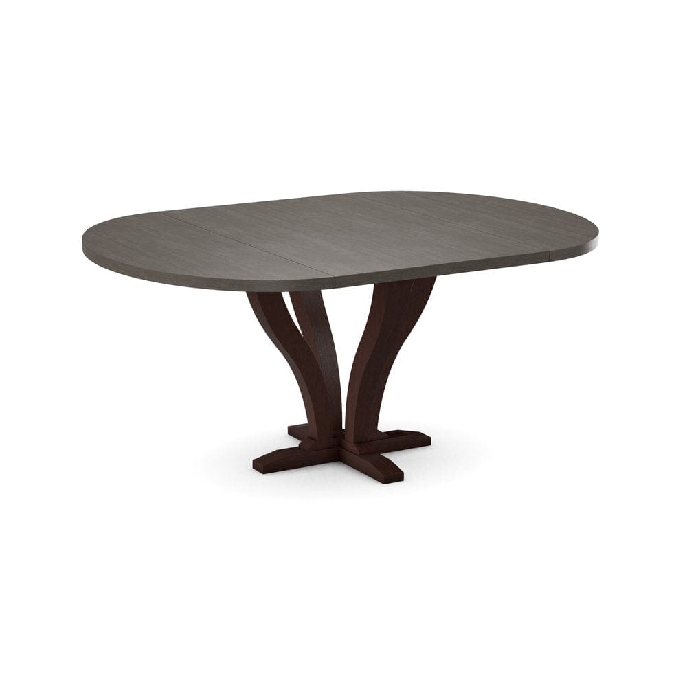 John Thomas Furniture - Curated 48X48X66 Table Top in Nickel with  Pedestal Base in Cognac - CTT-4866-187/CPB-25-51 view 1