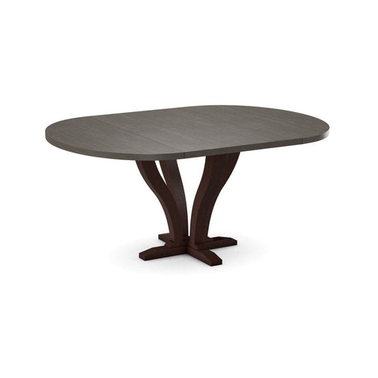 John Thomas Furniture - Curated 48X48X66 Table Top in Nickel with  Pedestal Base in Cognac - CTT-4866-187/CPB-25-51 view 1