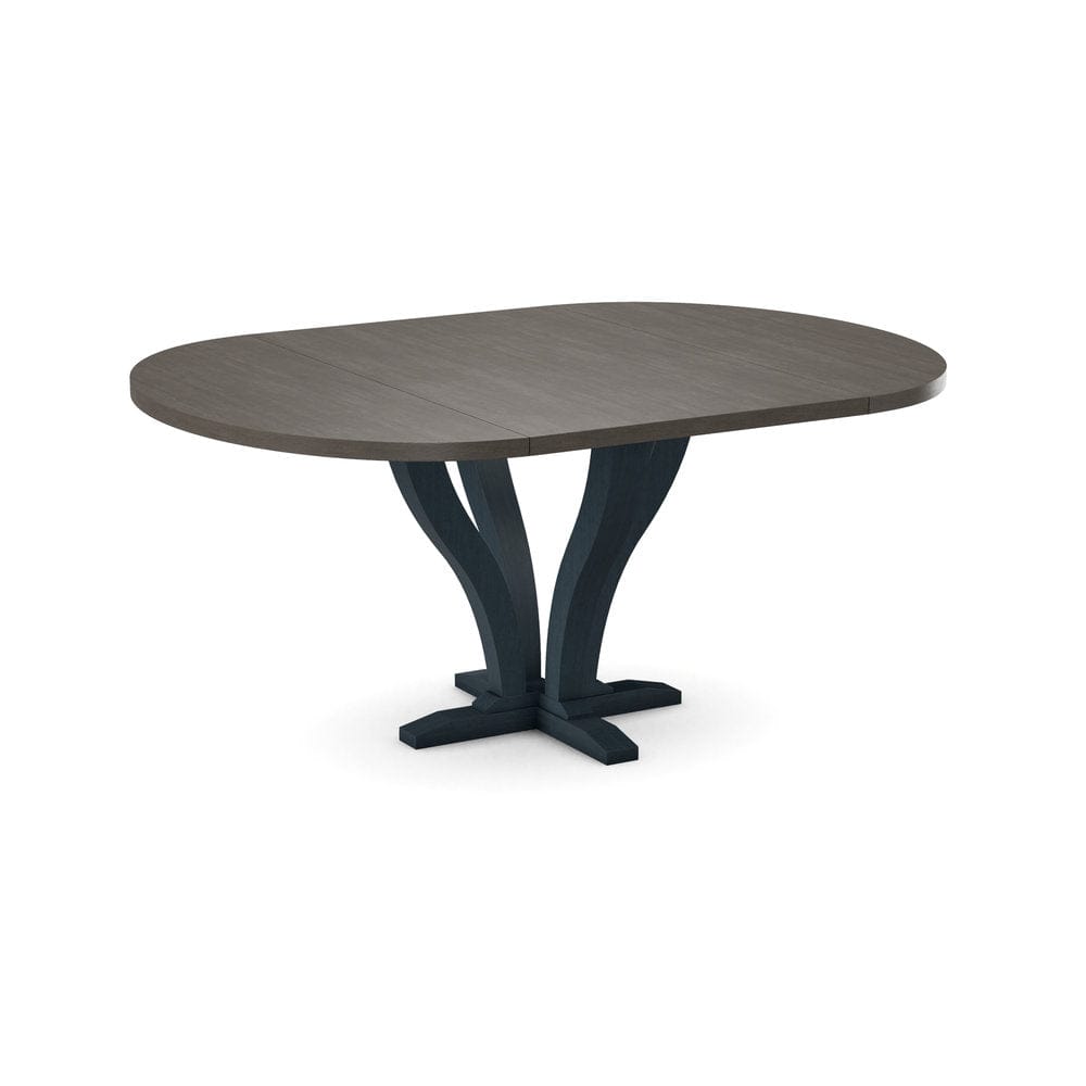 John Thomas Furniture - Curated 48X48X66 Table Top in Nickel with  Pedestal Base in Denim - CTT-4866-187/CPB-25-81 view 1