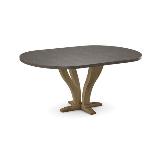 John Thomas Furniture - Curated 48X48X66 Table Top in Nickel with  Pedestal Base in Wheat - CTT-4866-187/CPB-25-178 view 1