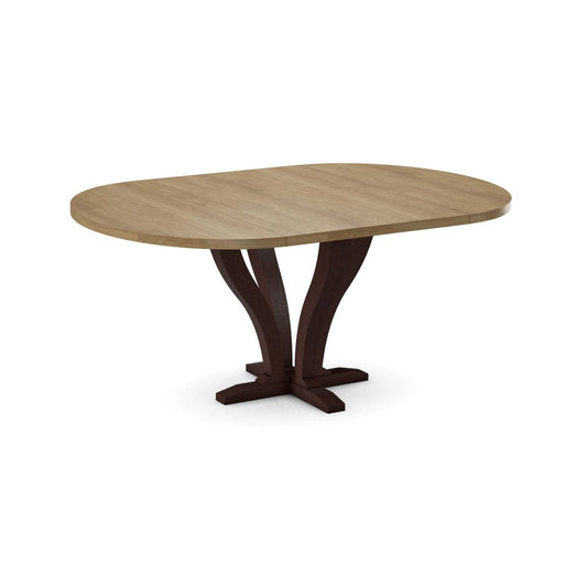 John Thomas Furniture - Curated 48X48X66 Table Top in Wheat with  Pedestal Base in Cognac - CTT-4866-178/CPB-25-51 view 1