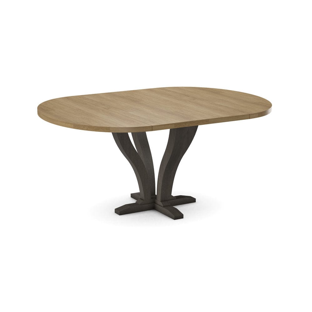 John Thomas Furniture - Curated 48X48X66 Table Top in Wheat with  Pedestal Base in Nickel - CTT-4866-178/CPB-25-187 view 1