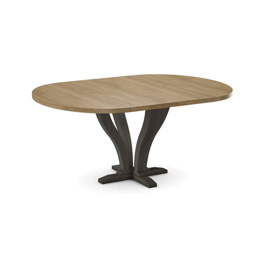 John Thomas Furniture - Curated 48X48X66 Table Top in Wheat with  Pedestal Base in Nickel - CTT-4866-178/CPB-25-187 view 1