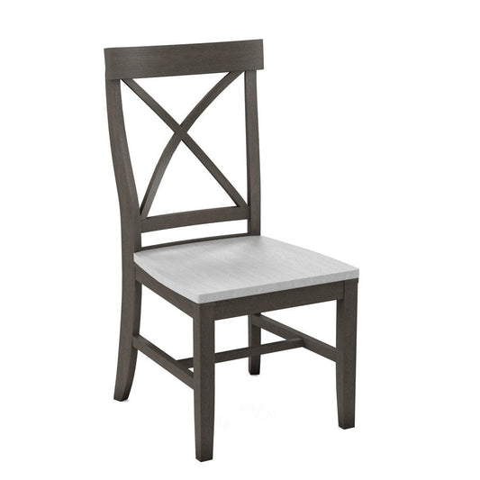 John Thomas Furniture - Curated Creekside Chair Assembled Frame in Nickel Seat and Chalk (Set of 2) - CC-87B-187-28 view 1