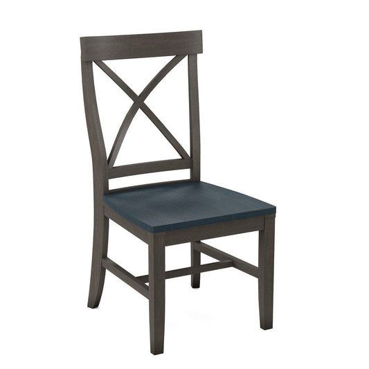 John Thomas Furniture - Curated Creekside Chair Assembled Frame in Nickel Seat and Denim (Set of 2) - CC-87B-187-81 view 1