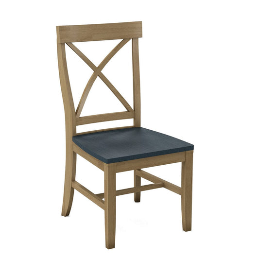 John Thomas Furniture - Curated Creekside Chair Assembled Frame in Wheat Seat and Denim (Set of 2) - CC-87B-178-81 view 1
