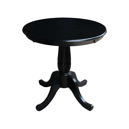 John Thomas Furniture - Dining Essentials - 30 Round Table Top w/30inH Traditional Pedestal in Black - T46-30RT_T46-30P veiw 1