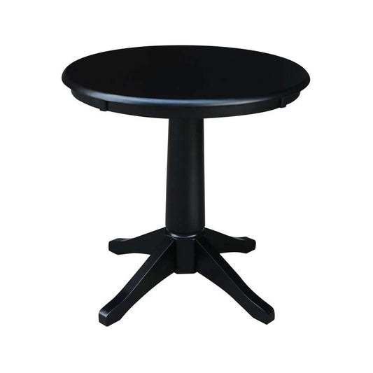 John Thomas Furniture - Dining Essentials - 30 Round Table Top w/30inH Transitional Pedestal in Black - T46-30RT_T46-27B veiw 1
