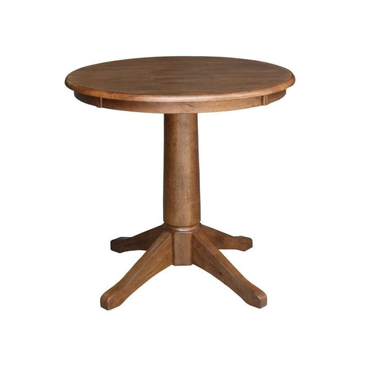 John Thomas Furniture - Dining Essentials - 30 Round Table Top w/ 30H Transitional Pedestal in Bourbon Oak - T42-30RT_T42-27B view 1