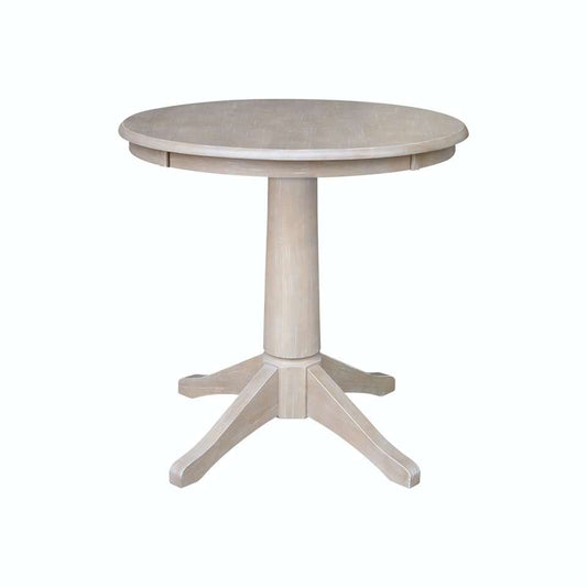 John Thomas Furniture - Dining Essentials - 30 Round Table Top w/ 30inH Transitional Pedestal in Taupe Gray - T09-30RT_T09-27B veiw 1