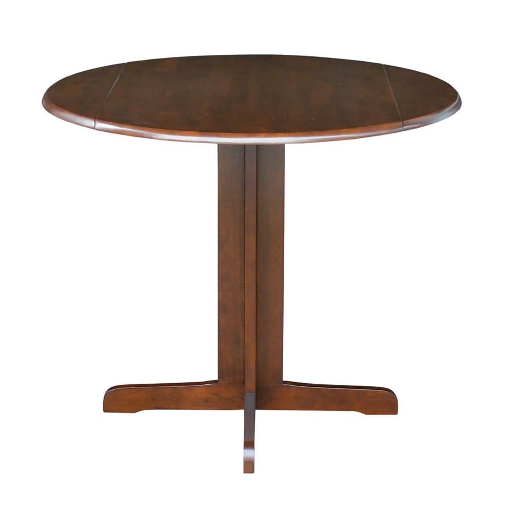 John Thomas Furniture - Dining Essentials - 36in Round Drop Leaf Pedestal Table in Espresso - T581-36RP veiw 1