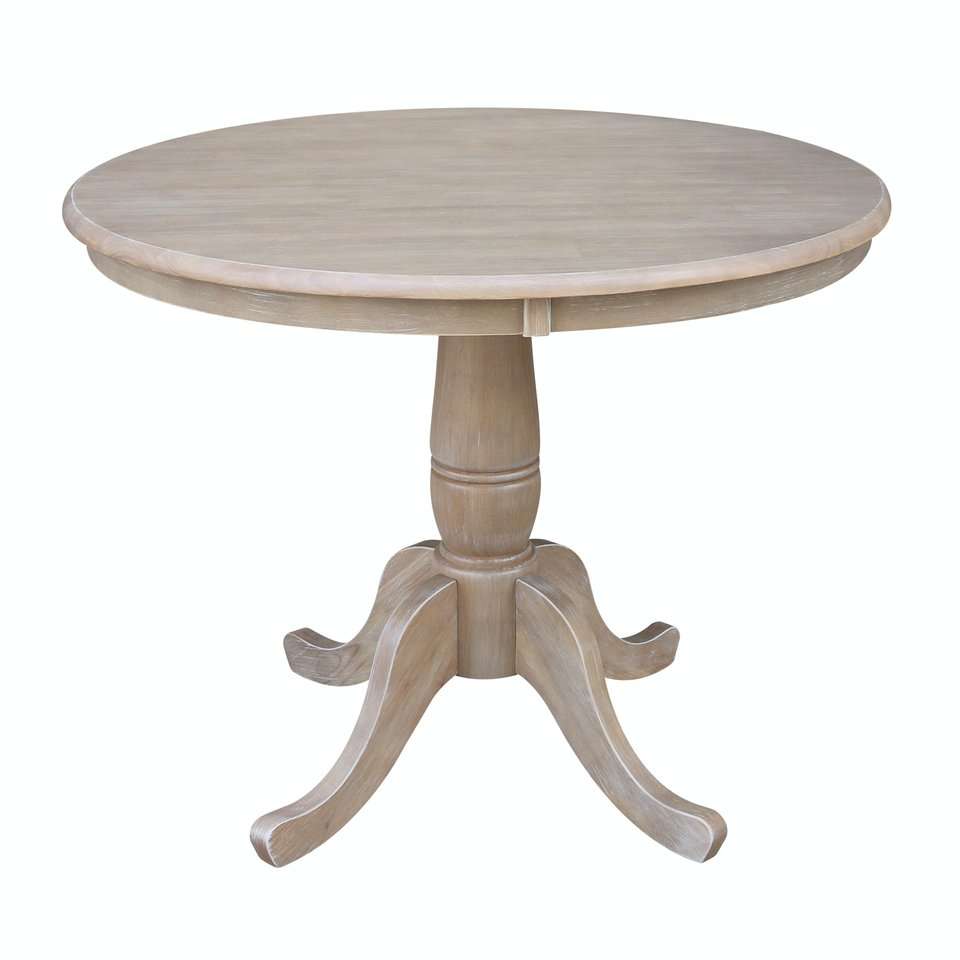 John Thomas Furniture - Dining Essentials - 36 Round Table Top w/30inH Traditional Pedestal in Taupe Gray - T09-36RT_T09-30P veiw 1