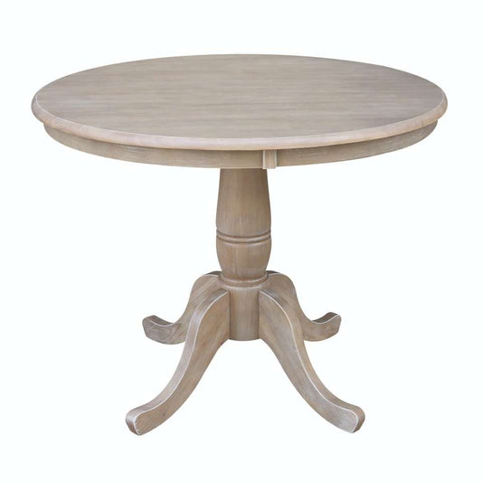 John Thomas Furniture - Dining Essentials - 36 Round Table Top w/30inH Traditional Pedestal in Taupe Gray - T09-36RT_T09-30P veiw 1