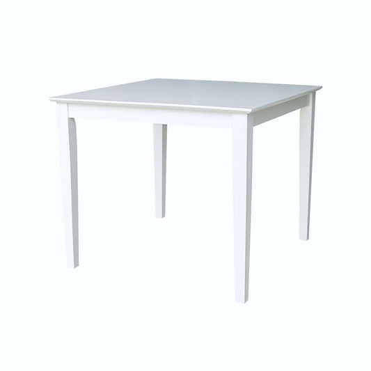 John Thomas Furniture - Dining Essentials - 42in Drop Leaf Pedestal Table Top w/ 30inH Traditional Pedestal in Pure White - T08-42DPT_T08-30P veiw 1
