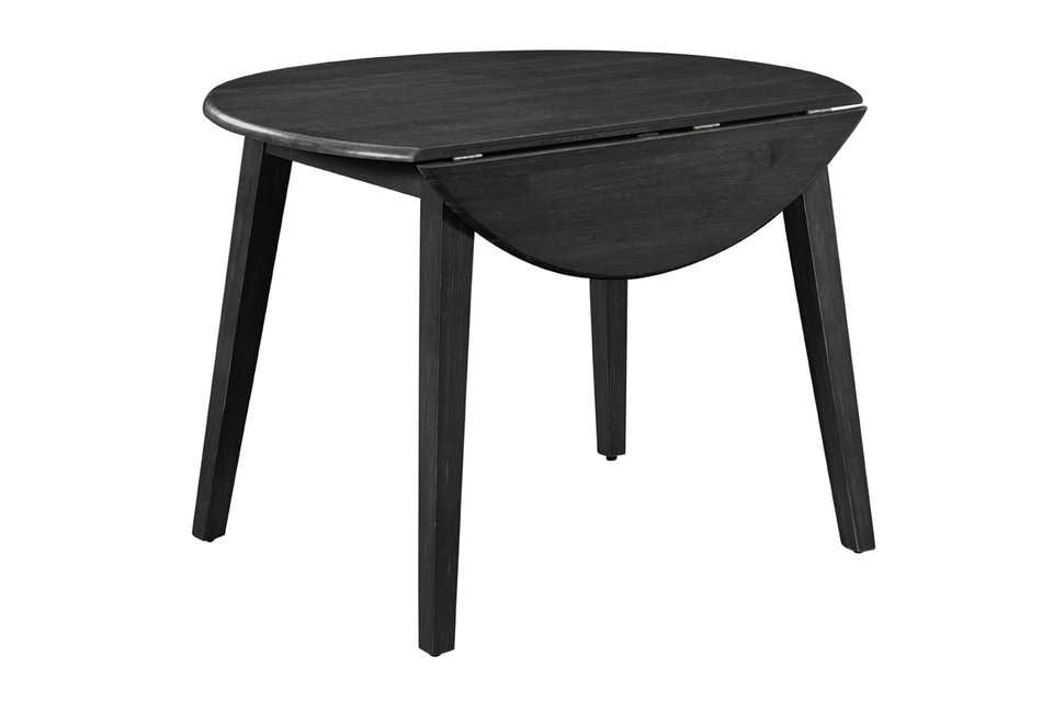 John Thomas Furniture - Dining Essentials - 42in Round Drop Leaf Leg Table in Black - T46-42DL veiw 1