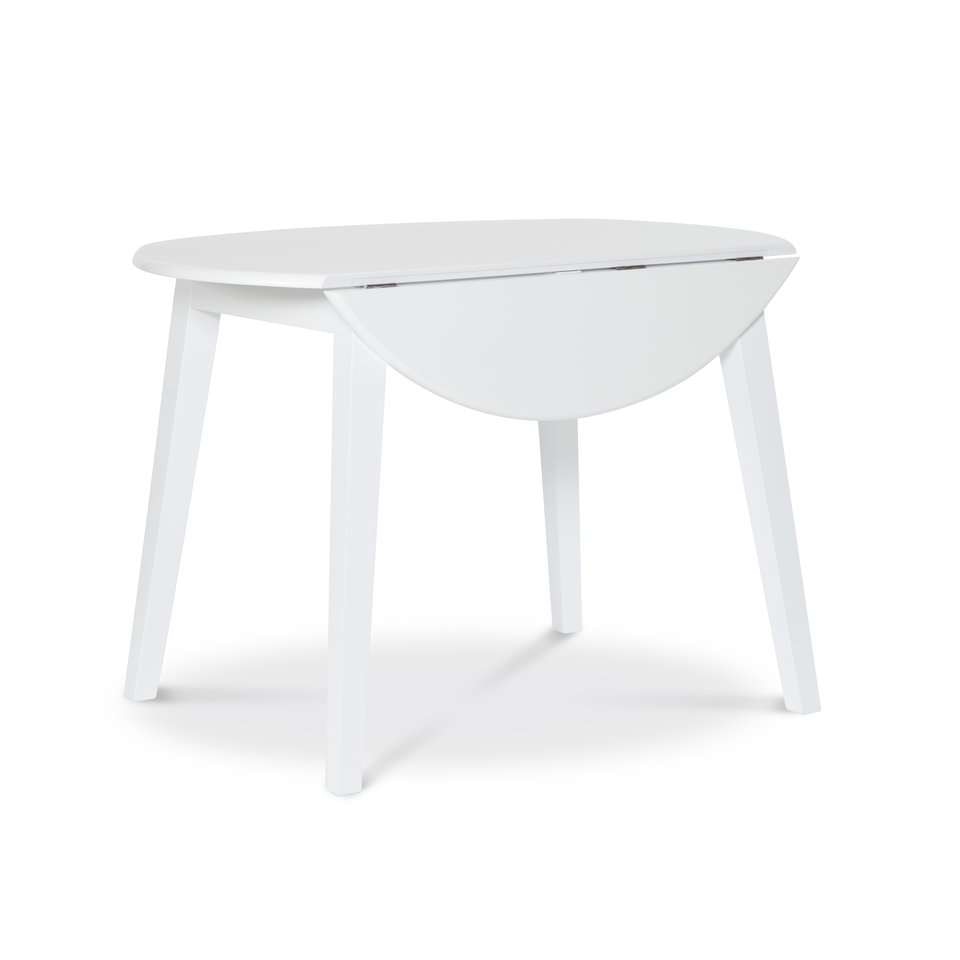 John Thomas Furniture - Dining Essentials - 42in Round Drop Leaf Table in Pure White - T08-42DL veiw 1