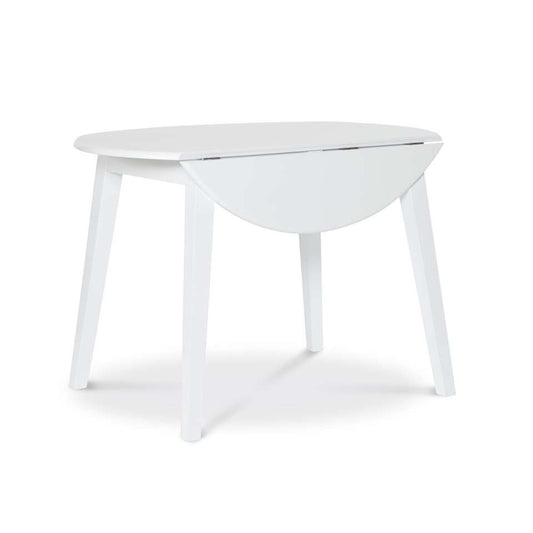 John Thomas Furniture - Dining Essentials - 42in Round Drop Leaf Table in Pure White - T08-42DL veiw 1