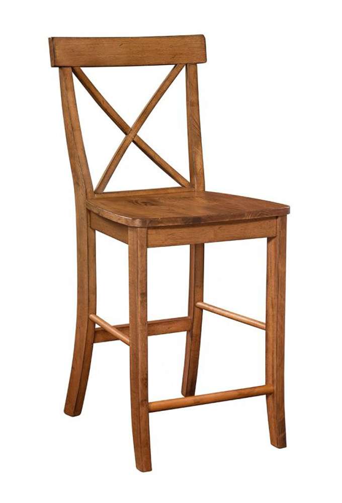 John Thomas Furniture - Dining Essentials - Bourbon Oak 24in X Back Stool Rta - S42-6132 veiw 1