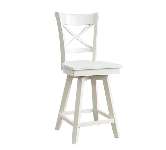 John Thomas Furniture - Dining Essentials - Charlotte Swivel Stool in Pure White - S08-312SWB veiw 1
