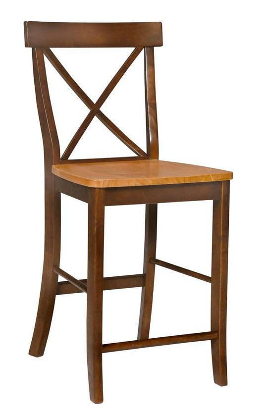John Thomas Furniture - Dining Essentials - Cinnamon/Espresso 24in X Back Stool Rta - S58-6132 veiw 1