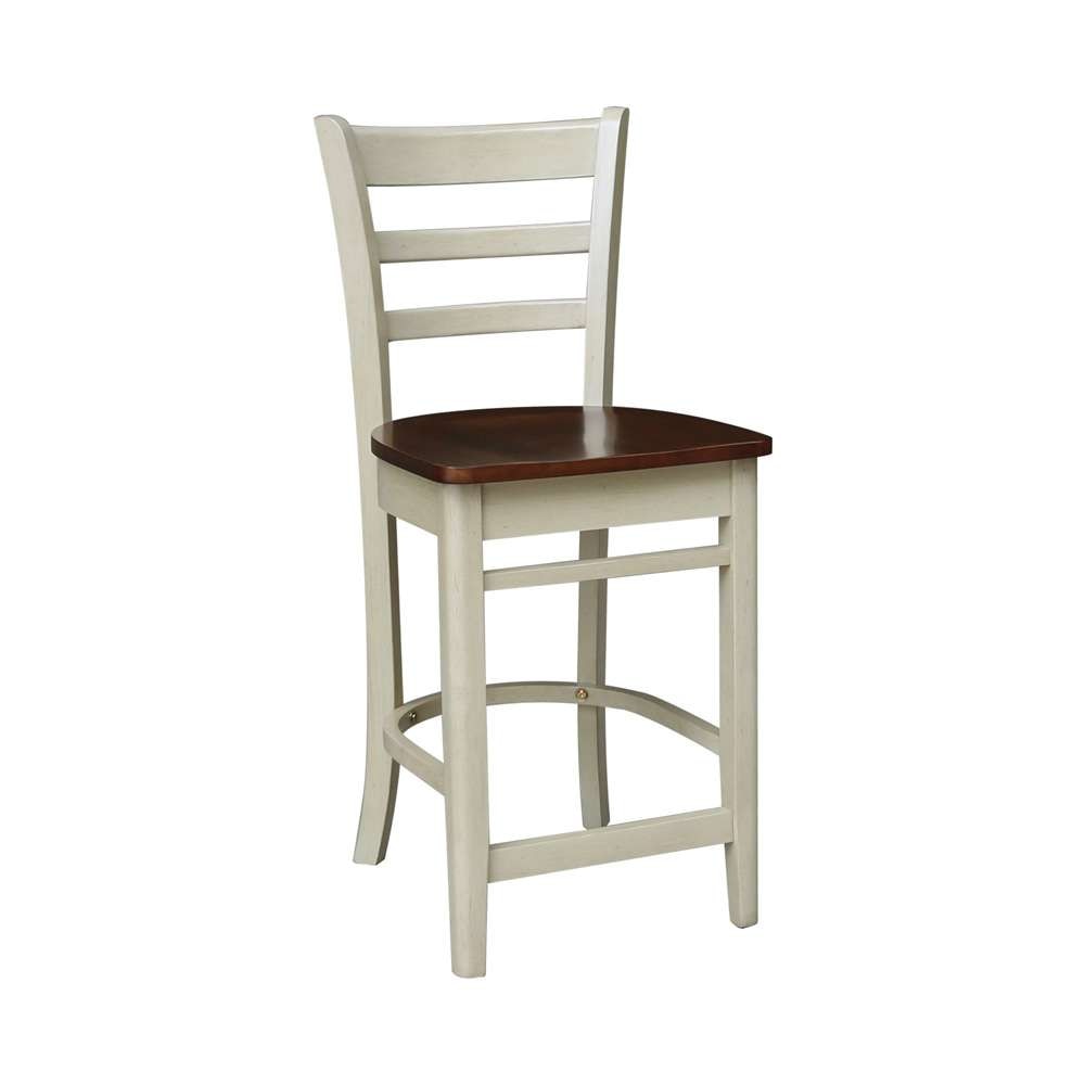 John Thomas Furniture - Dining Essentials - Espresso/Almond 24in Emily Stool Rta - S12-6172 veiw 1