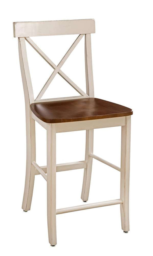 John Thomas Furniture - Dining Essentials - Espresso/Almond 24in X Back Stool Rta - S12-6132 veiw 1