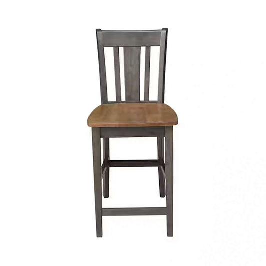 John Thomas Furniture - Dining Essentials - Hickory/Coal 24in San Remo Stool Rta - S45-102 veiw 1