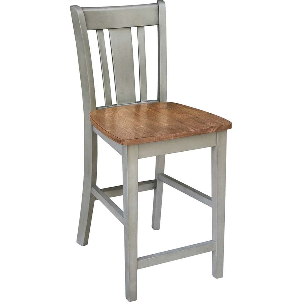 John Thomas Furniture - Dining Essentials - Hickory/Stone 24in San Remo Stool Rta - S41-102 veiw 1