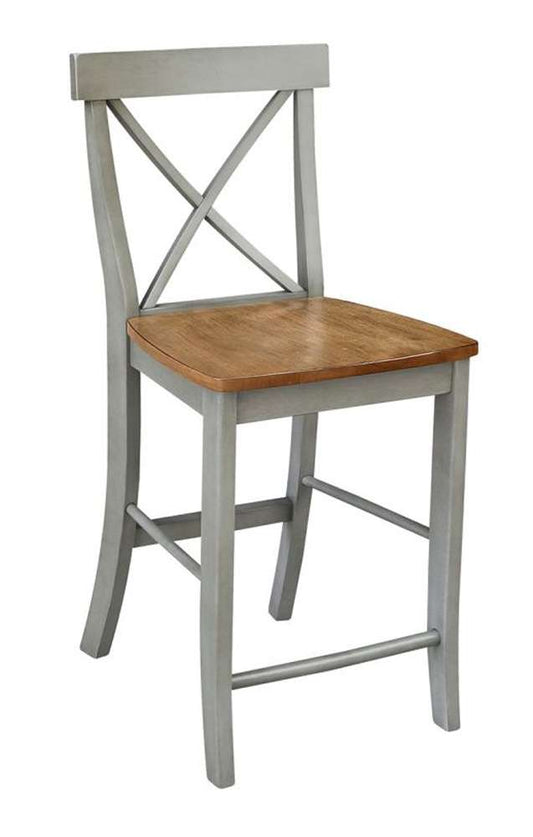 John Thomas Furniture - Dining Essentials - Hickory/Stone 24in X Back Stool Rta - S41-6132 veiw 1