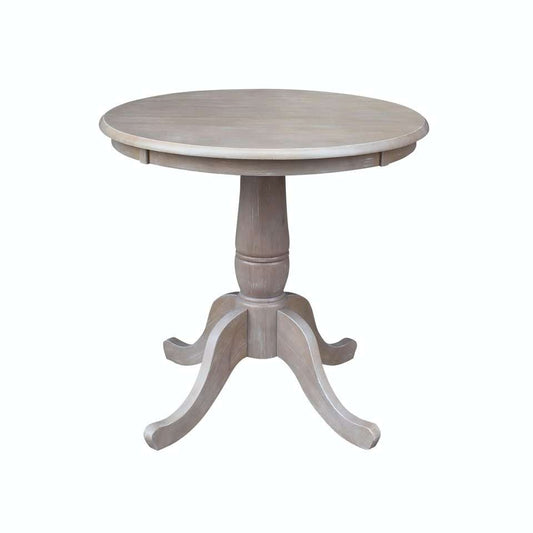 John Thomas Furniture - Dining Essentials - 30 Round Table top w/ 30inH Traditional Pedestal in Taupe Gray - T09-30RT_T09-30P veiw 1