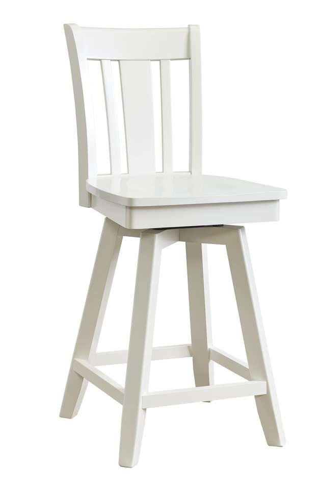 John Thomas Furniture - Dining Essentials - San Remo Swivel Stool in Pure White - S08-102SWB veiw 1