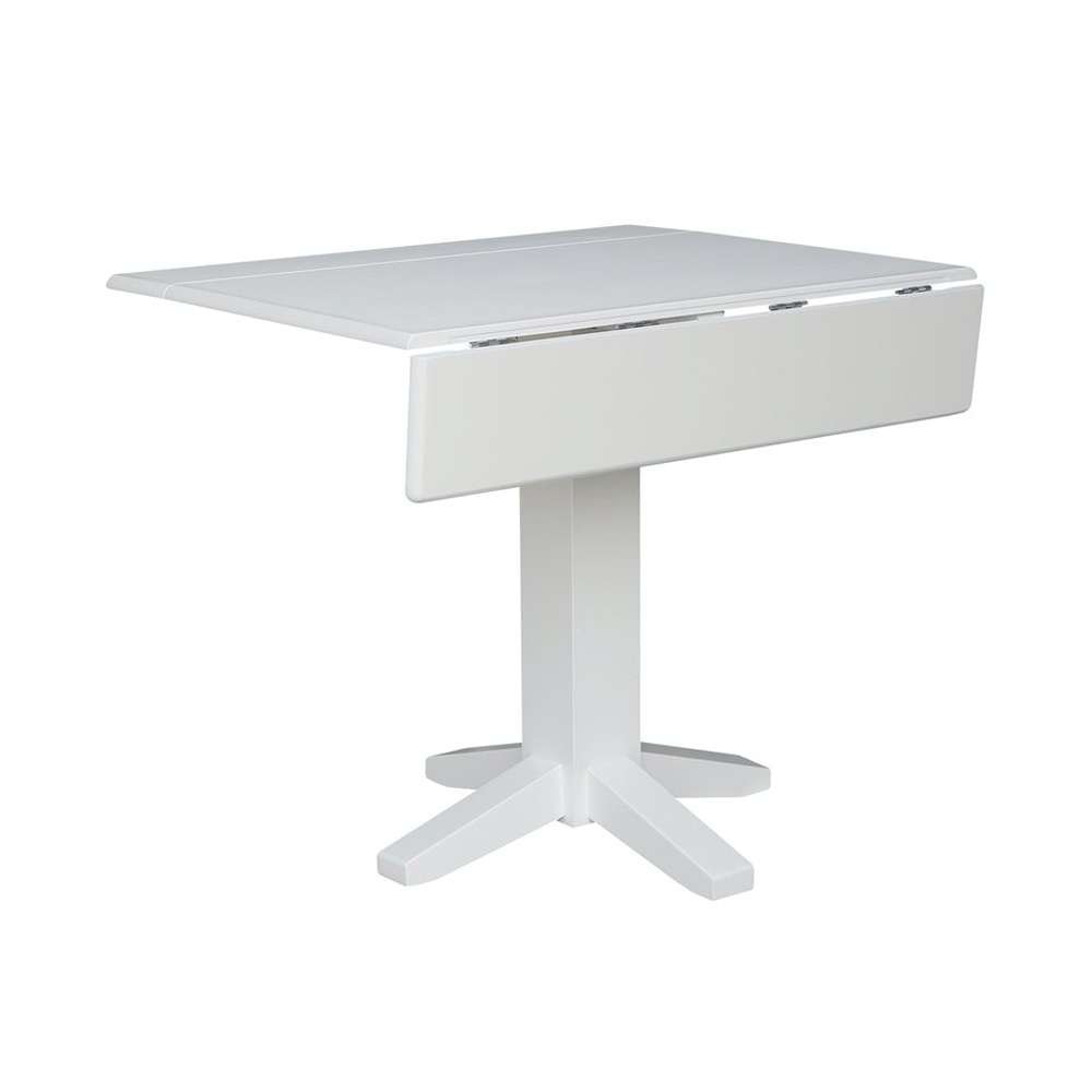 John Thomas Furniture - Dining Essentials - Square Drop Leaf Pedestal Table in Pure White - T08-36SDP veiw 1