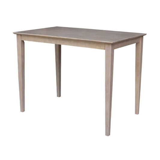 John Thomas Furniture - Dining Essentials - 30x48 Square Table Top w/ 36 Shaker Legs in Taupe Gray - T09-3048T_T09-36S veiw 1