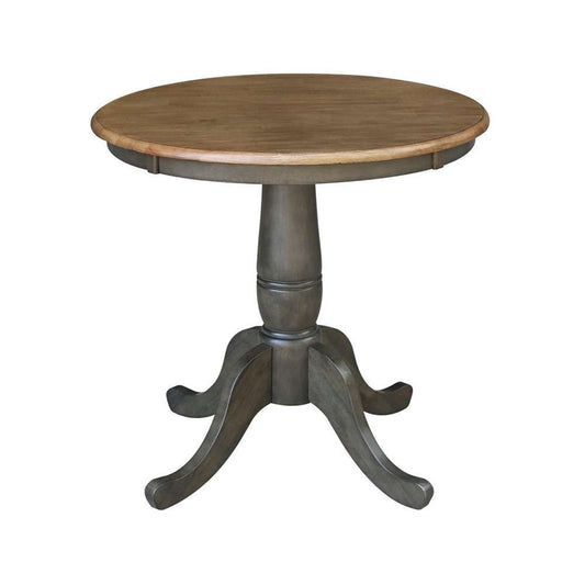 John Thomas Furniture - Dining Essentials - 30 Round Table Top w/30inH Traditional Pedestal in Hickory/Coal - T45-30RT_T145-30P veiw 1