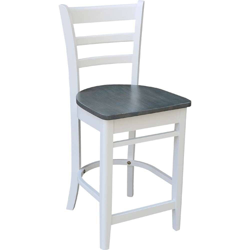 John Thomas Furniture - Dining Essentials - White/Gray 24in Emily Stool Rta - S05-6172 veiw 1