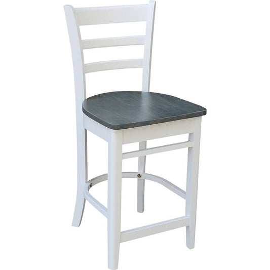 John Thomas Furniture - Dining Essentials - White/Gray 24in Emily Stool Rta - S05-6172 veiw 1