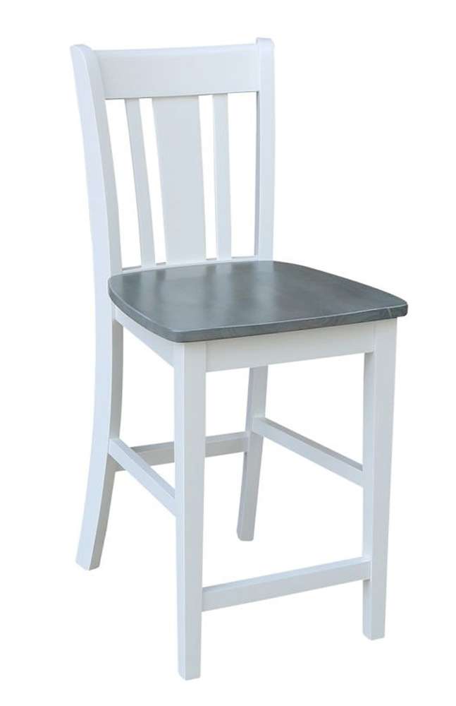 John Thomas Furniture - Dining Essentials - White/Gray 24in San Remo Stool Rta - S05-102 veiw 1