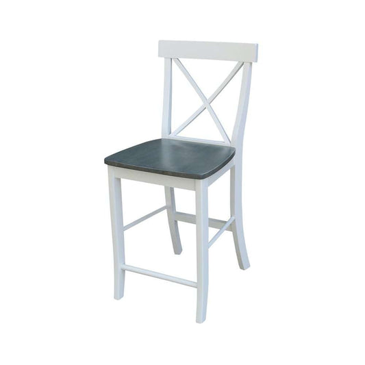 John Thomas Furniture - Dining Essentials - White/Gray 24in X Back Stool Rta - S05-6132 veiw 1