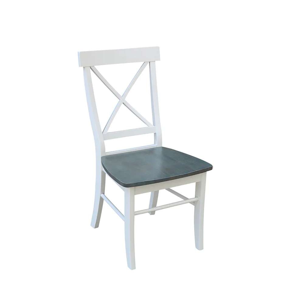 John Thomas Furniture - Dining Essentials - White/Gray X Back Chair (RTA) (Set of 2) - C05-613 veiw 1