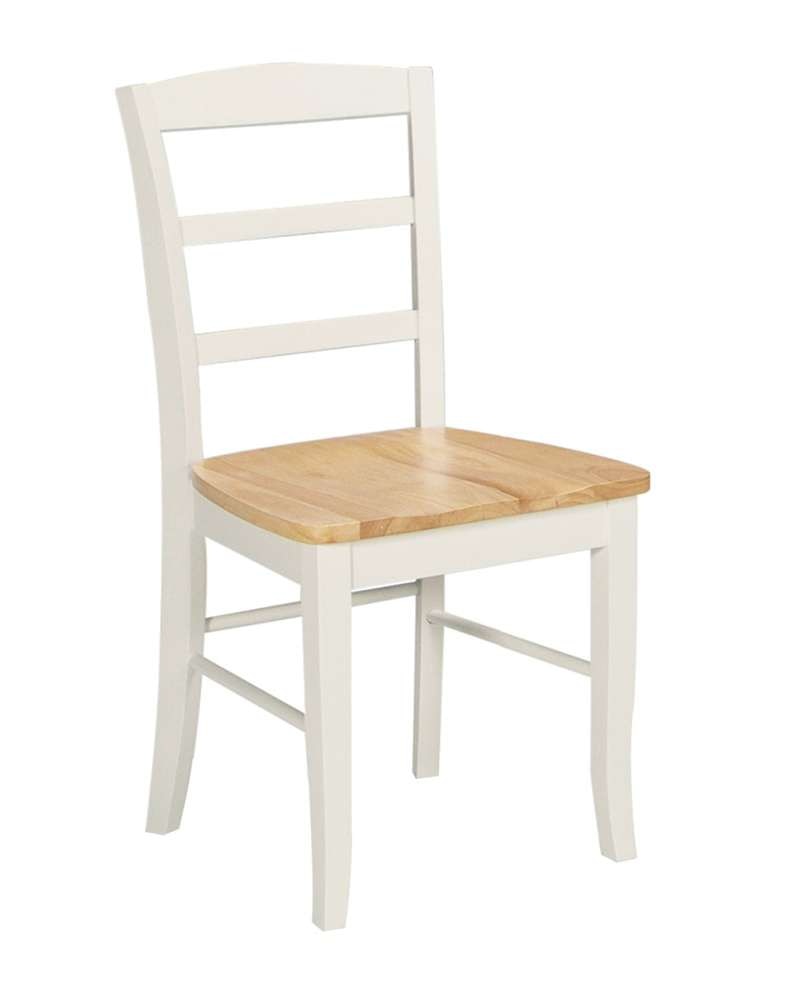 John Thomas Furniture - Dining Essentials - White/Natural Madrid Chair (RTA) (Set of 2) - C02-2 veiw 1
