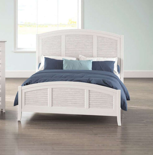John Thomas Furniture - Hampton - Queen High Tide Arch Bed in Chalk and White - BD128-1202QH_BD128-1202QF_BD08-901QR veiw 1