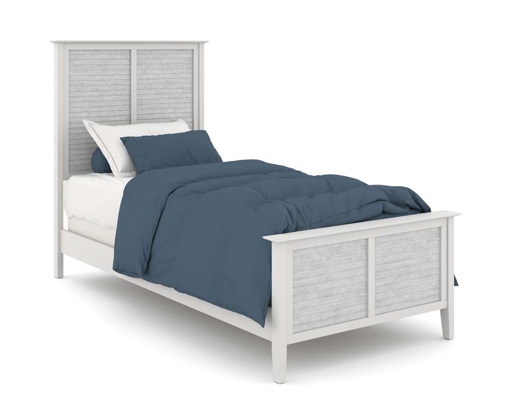 John Thomas Furniture - Hampton - Twin High Tide 90 Degree Bed in Chalk and White - BD128-1201TH_BD128-1201TF_BD08-901TR veiw 1